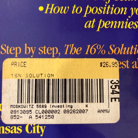 HOST PICKBook: The 16% Solution How to Get High Interest Rates by Joel Moskowitz - Picture 3 of 8